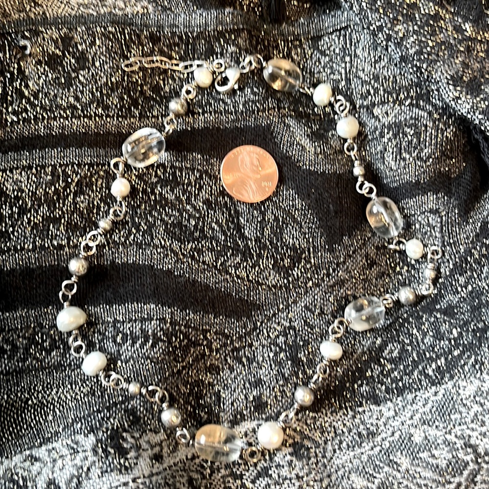 Silpada Vintage Sterling Silver Silver Pearl & Crystal Necklace - Picture 4 of 14